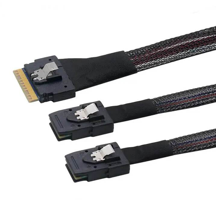 SlimSAS SFF8654 TO 2*Mini SAS SFF8087 Cable