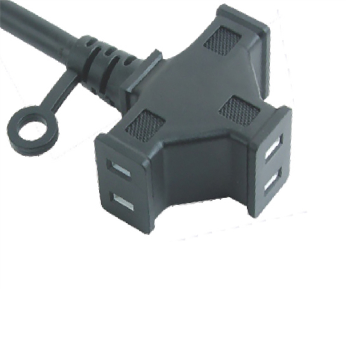  Japnese 3 outlet Splitter connector Power Cord 125V