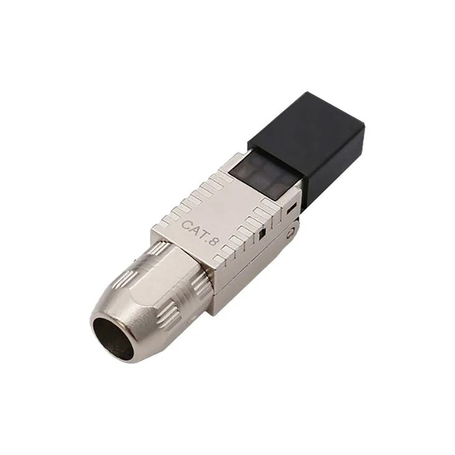 Tool Free CAT8 FTP Shielded 8P8C RJ45 Connector with Zinc Housing