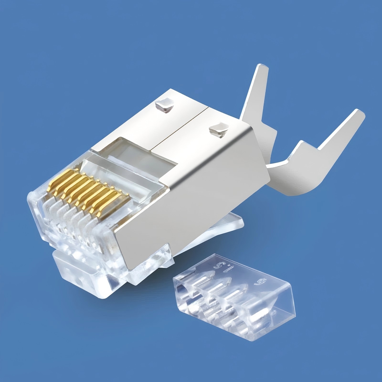 CAT7 FTP Shielded 8P8C RJ45 Connector, Gold plated shell 