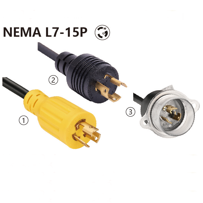 3-Conductor-Locking Cord L7-15P 15A 277V/AC