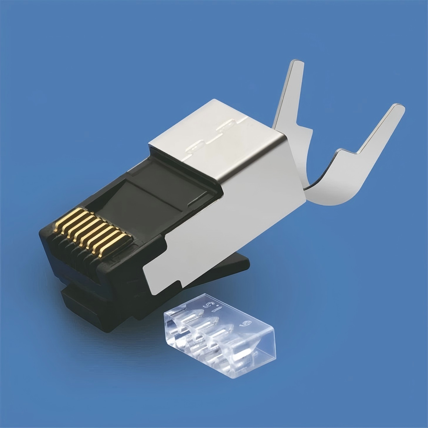 CAT7 FTP Shielded 8P8C RJ45 Connector, Gold plated shell 