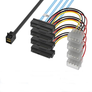 MiniSAS (SFF8643) TO 4*SAS29PIN (SFF8482)+POWER