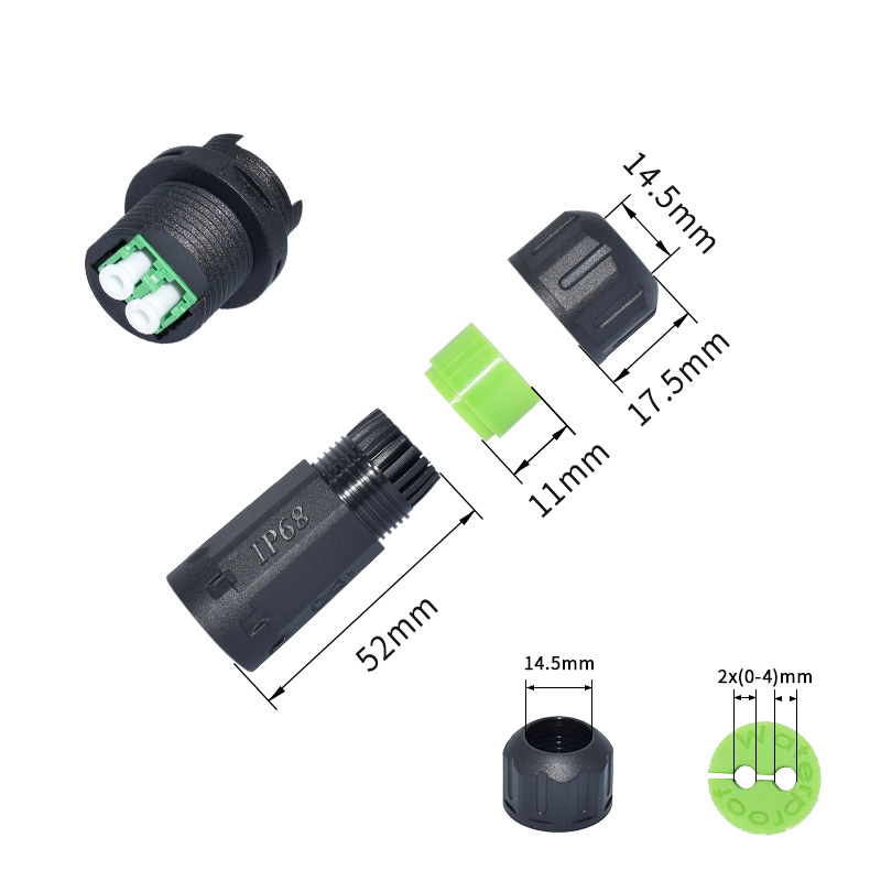 M20 Dulex LC Single-Mode Waterproof Connector