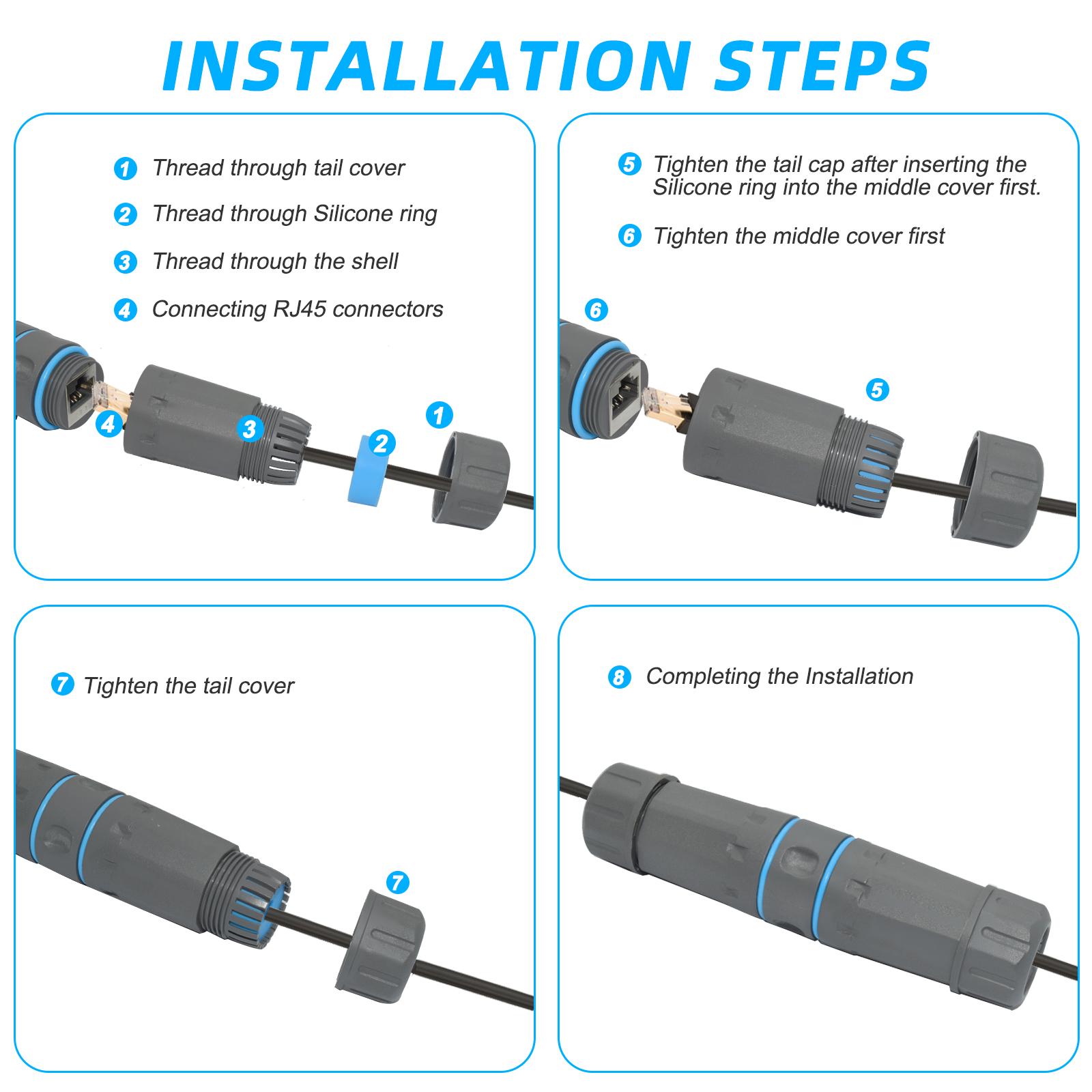 M23 Network RJ45 Waterproof Connector