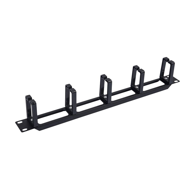 1U 19 Inch 5 Rings Rack Cable Management Bar, Metal Horizontal Cable Organizer for Server Cabinet