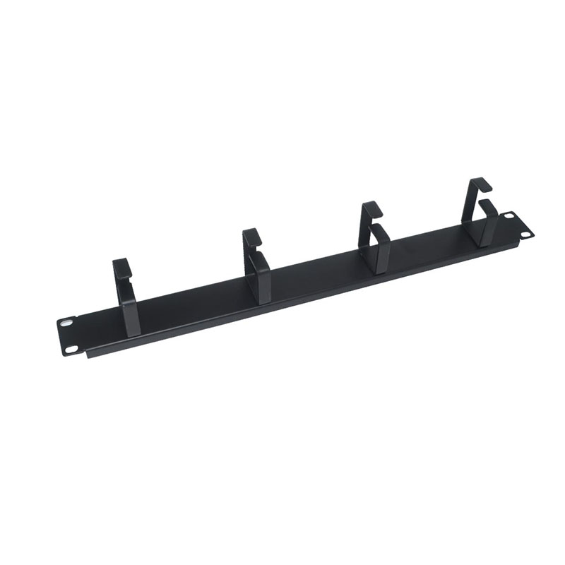 19 Inch 1U Metal Cable Management Rack, 5 Loops Horizontal Cable Organizer for Server Network Cabinet