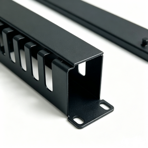 1U 19 Inch Metal Cable Management Panel With Cover Rack Cable Organizer