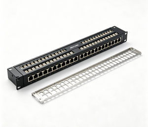 24 Port Cat6 Patch Panel 19 Inch 1U Rack Mount Network Patch Panel