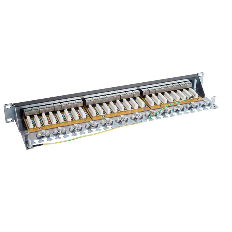 24 Port 1U Rack Mount BNC Patch Panel 75Ohm Coaxial BNC Distribution Panel for CCTV SDI Video