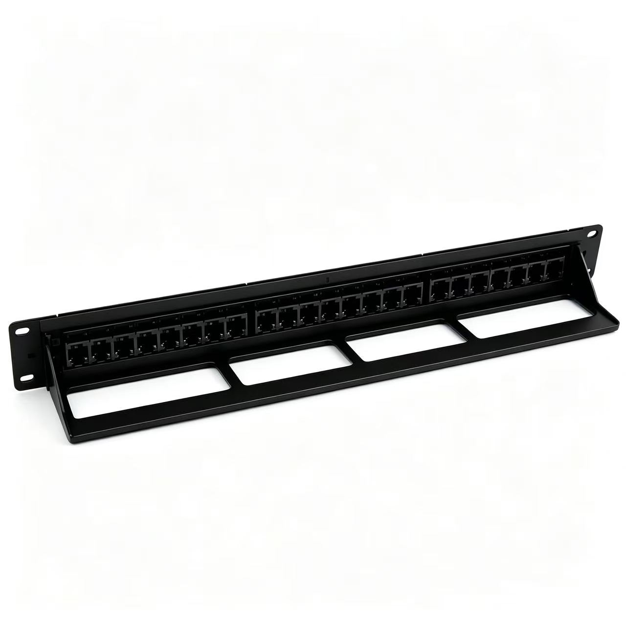 24 Port Cat6 RJ45 Patch Panel 19 Inch 1U Rack Mount Ethernet Network Patch Panel With Cable Support Bracket