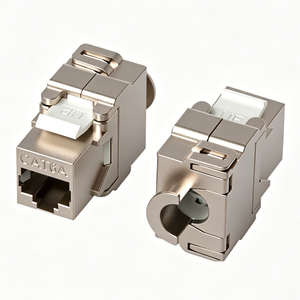 Cat6a Shielded Tool-Free Keystone Jack, Aluminum Alloy RJ45 Ethernet Module
