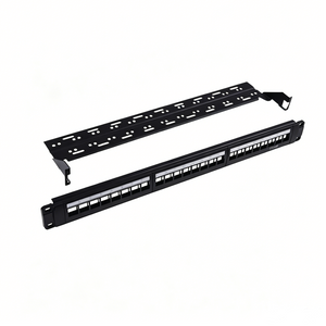 24 Port CAT6 Blank Patch Panel 1U 19 Inch Modular Empty Patch Panel with Cable Management Bracket