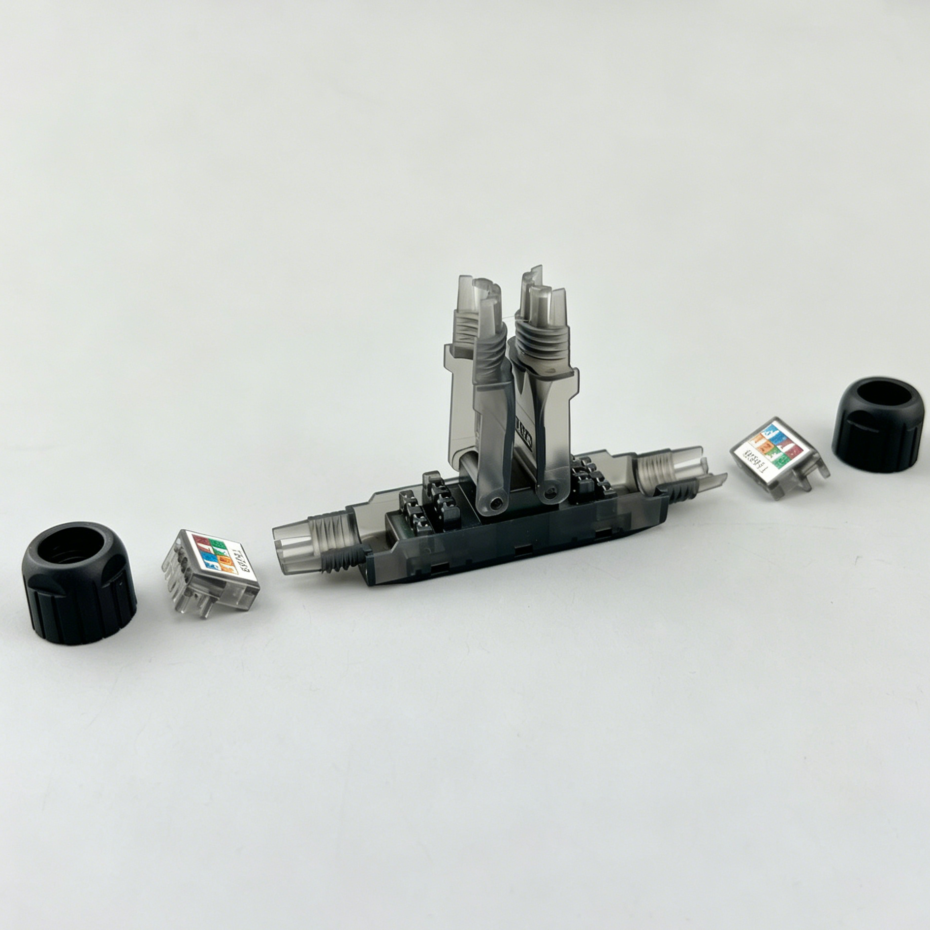 CAT6A Unshielded Network Cable Coupler, Dual Side Tool-Free Extension Module