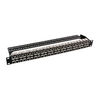 48-Port 1U High Density Shielded Cat6a Patch Panel with Cable Management