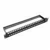 24 Port Blank Shielded Patch Panel 1U 19 Inch Empty Modular Patch Panel with Cable Manager Ground Wire