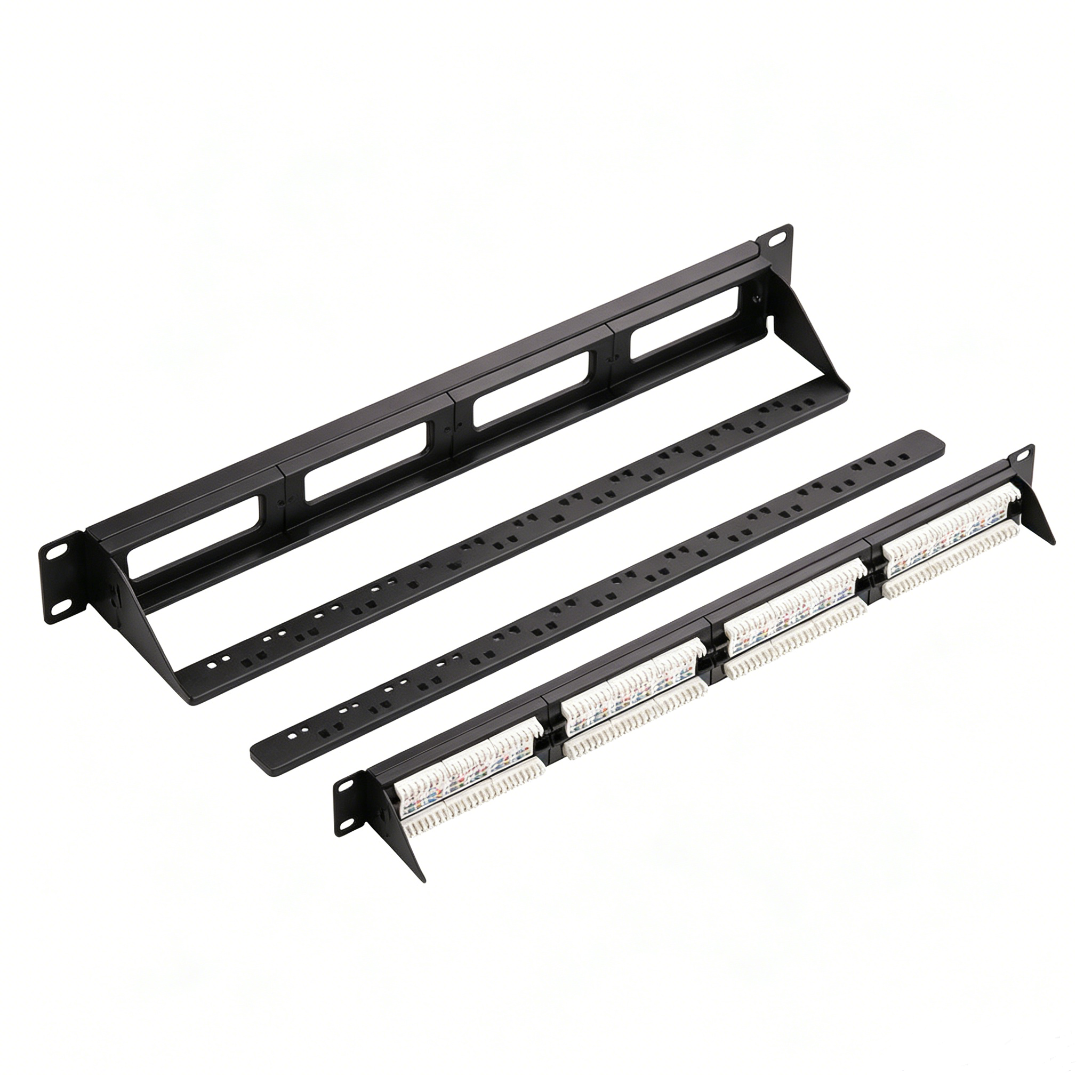 19 Inch 1U 24 Port Cat6A UTP Patch Panel PP6-07-C6A Rack Mount RJ45 Ethernet Patch Panel
