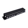 1U Cable Management Panel，12 Slot Rack Mount Cable Organizer With Cover