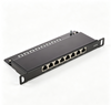 12 Port 0.5U Cat6A STP Shielded Patch Panel 10 Inch Rack Mount 10Gigabit RJ45 Network Patch Panel