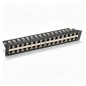 24 Port 1U Empty Modular Shielded Patch Panel, 19" Rack Mount