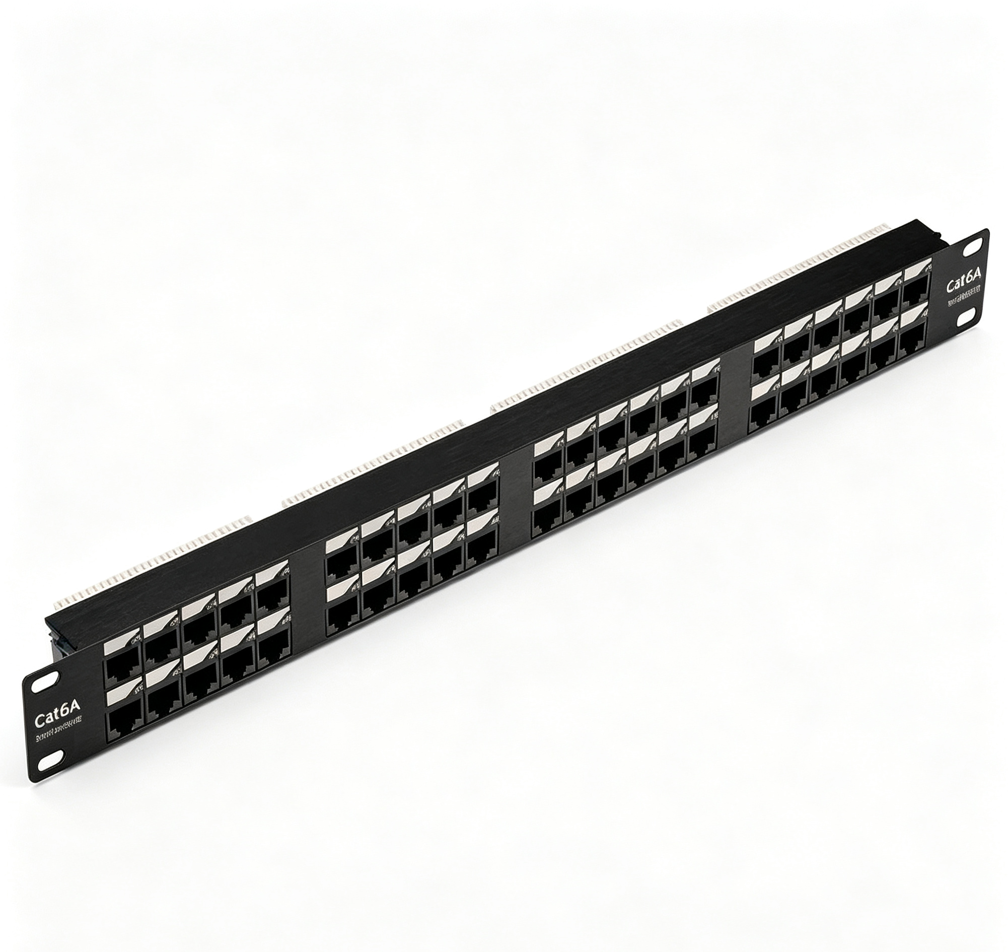 24 Port Cat6 Patch Panel 19 Inch 1U Rack Mount Network Patch Panel