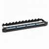 24 Port Cat6 UTP Patch Panel 1U Rack Mount With Cable Management Bar