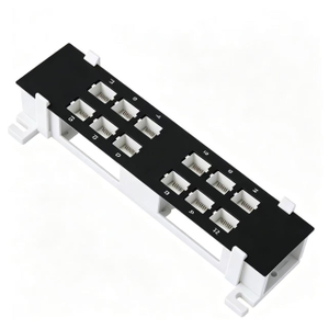 12 Port Modular Patch Panel Bracket Empty Frame for RJ45 Network Voice Fiber Module Insertion
