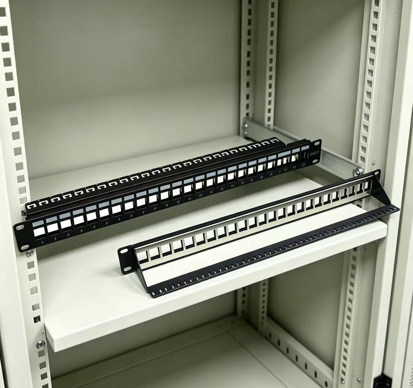 19 Inch 1U 24 Port Blank Patch Panel Unloaded Network Patch Panel