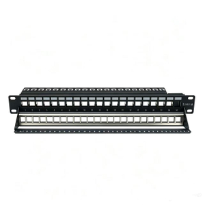 19 Inch 1U 24 Port Blank Patch Panel Unloaded Network Patch Panel