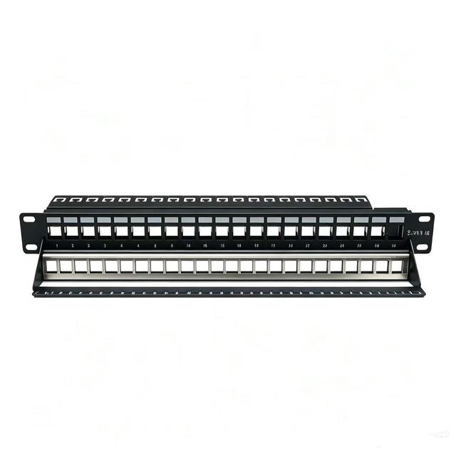 19 Inch 1U 24 Port Blank Patch Panel Unloaded Network Patch Panel