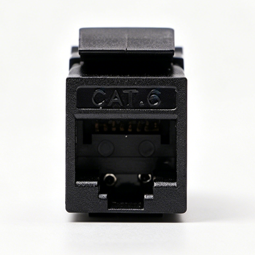 Cat6 Keystone Jack, 180 Degree Unshielded RJ45 Ethernet Module, IDC Punch Down Network Coupler