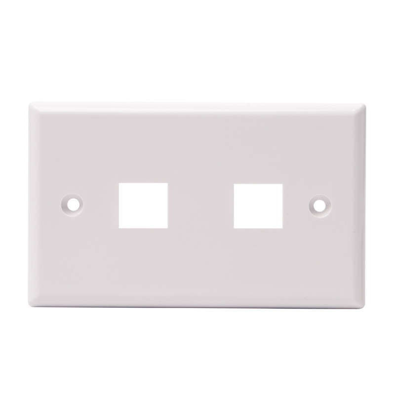 2 Port Keystone Wall Plate, US Standard 120 Type Faceplate for RJ45 RJ11 Keystone Jack