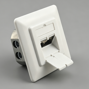 German Style 80x80mm Zinc Alloy Faceplate, Cat6a Dual Port Angled Keystone Faceplate, European 2 Port Panel 