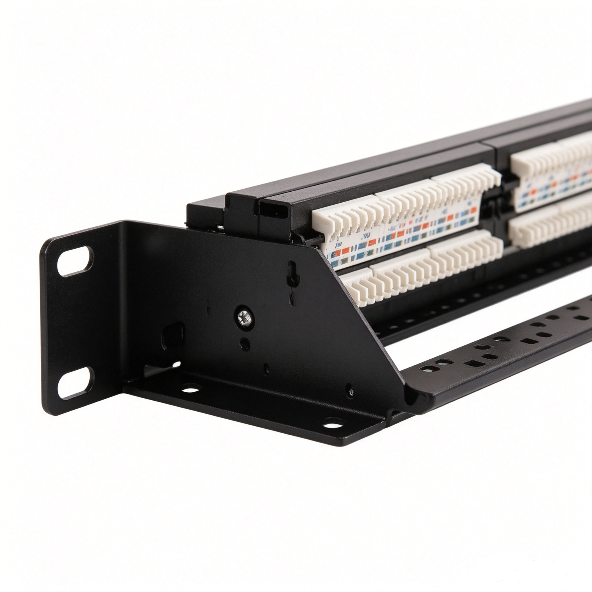 19 Inch 1U 24 Port Cat6A UTP Patch Panel PP6-07-C6A Rack Mount RJ45 Ethernet Patch Panel