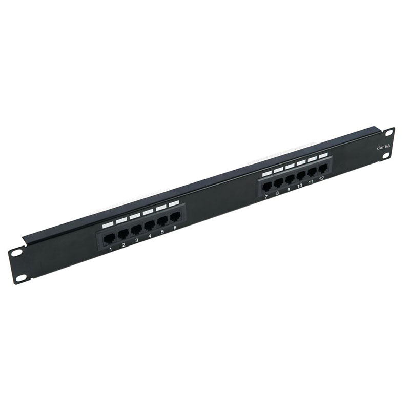 24 Port Cat6 UTP Patch Panel 1U 19 Inch Rack Mount With Cable Management Bar