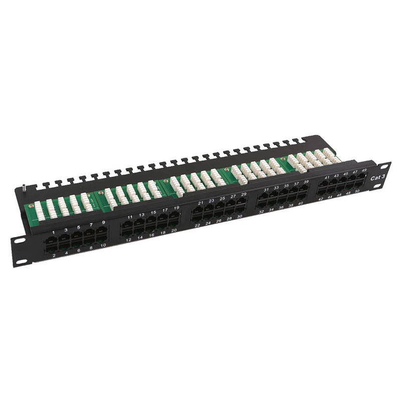 Cat3 RJ11 Voice Telephone Patch Panel 19 Inch Rack Mount Patch Panel