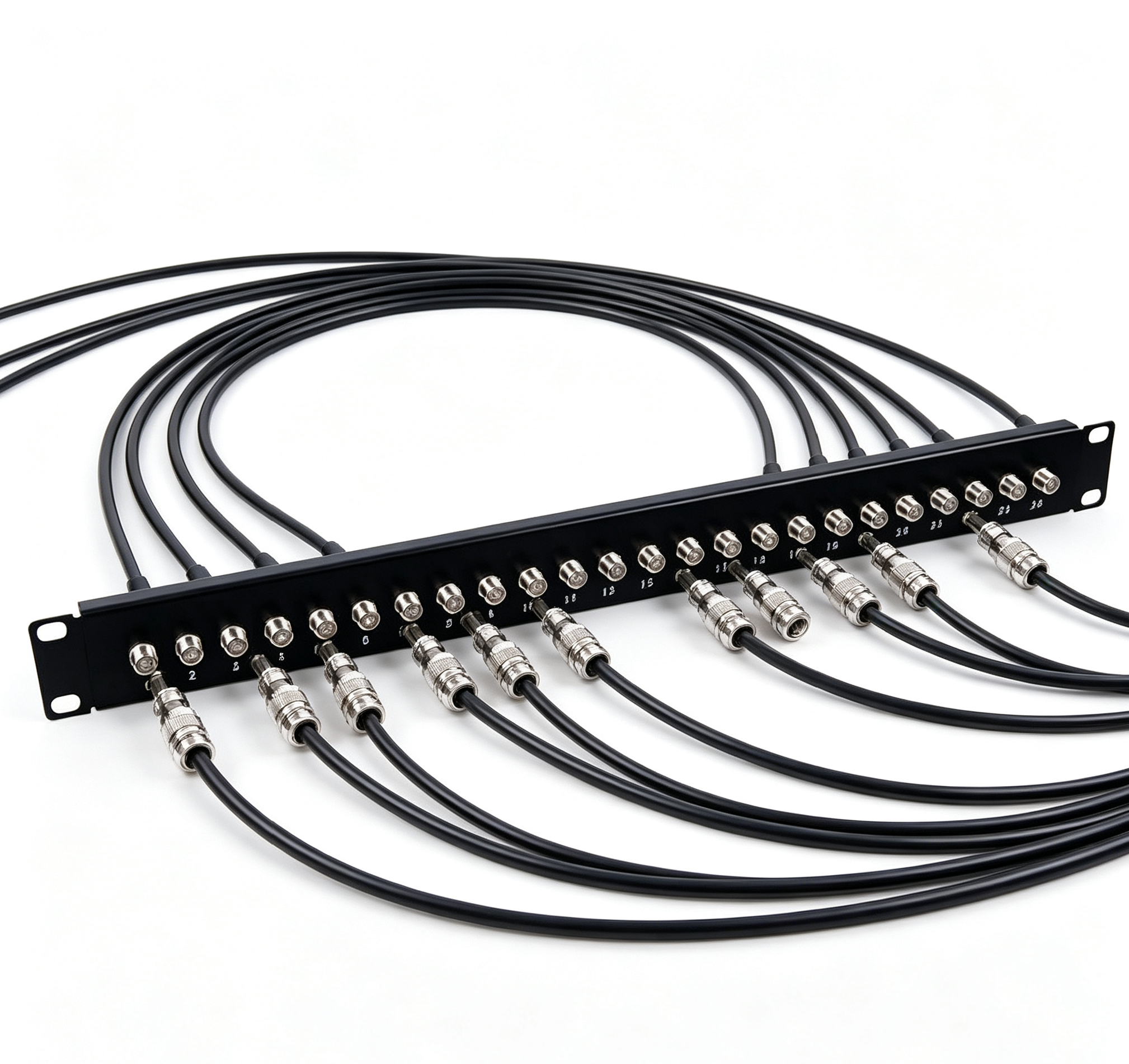 12 Port 1U Rack Mount BNC Patch Panel Coaxial Video Distribution Frame CCTV CATV RF Signal Transfer