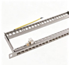 19 Inch 1U 24 Port Shielded Empty Patch Panel Stainless Steel Modular Patch Panel Bracket with Ground Wire