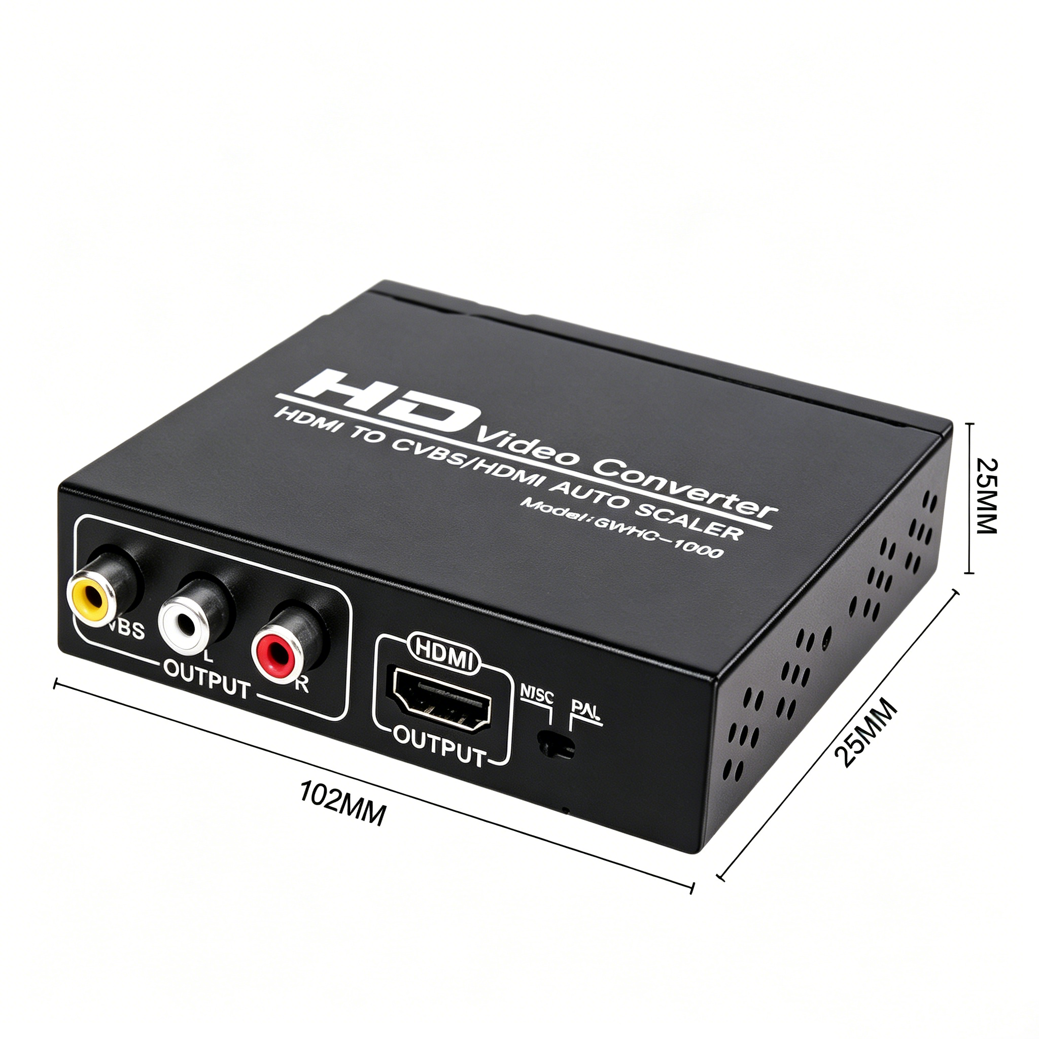 HDMI To RCA Converter, 4K HDMI To Composite AV Adapter with L/R Stereo Output