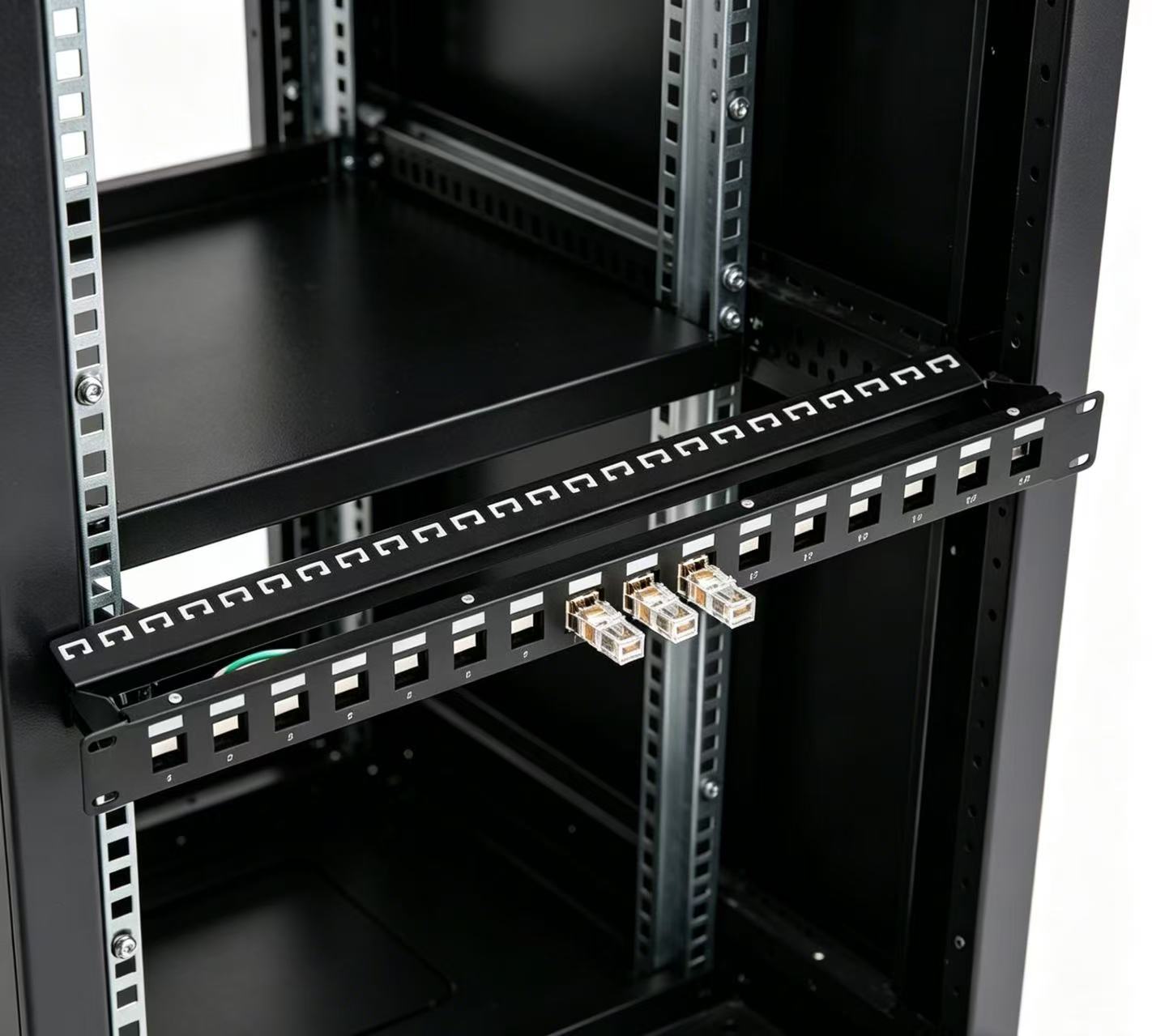 24 Port Unloaded Keystone Patch Panel | 1U 19 Inch Rack Mount Empty Patch Panel