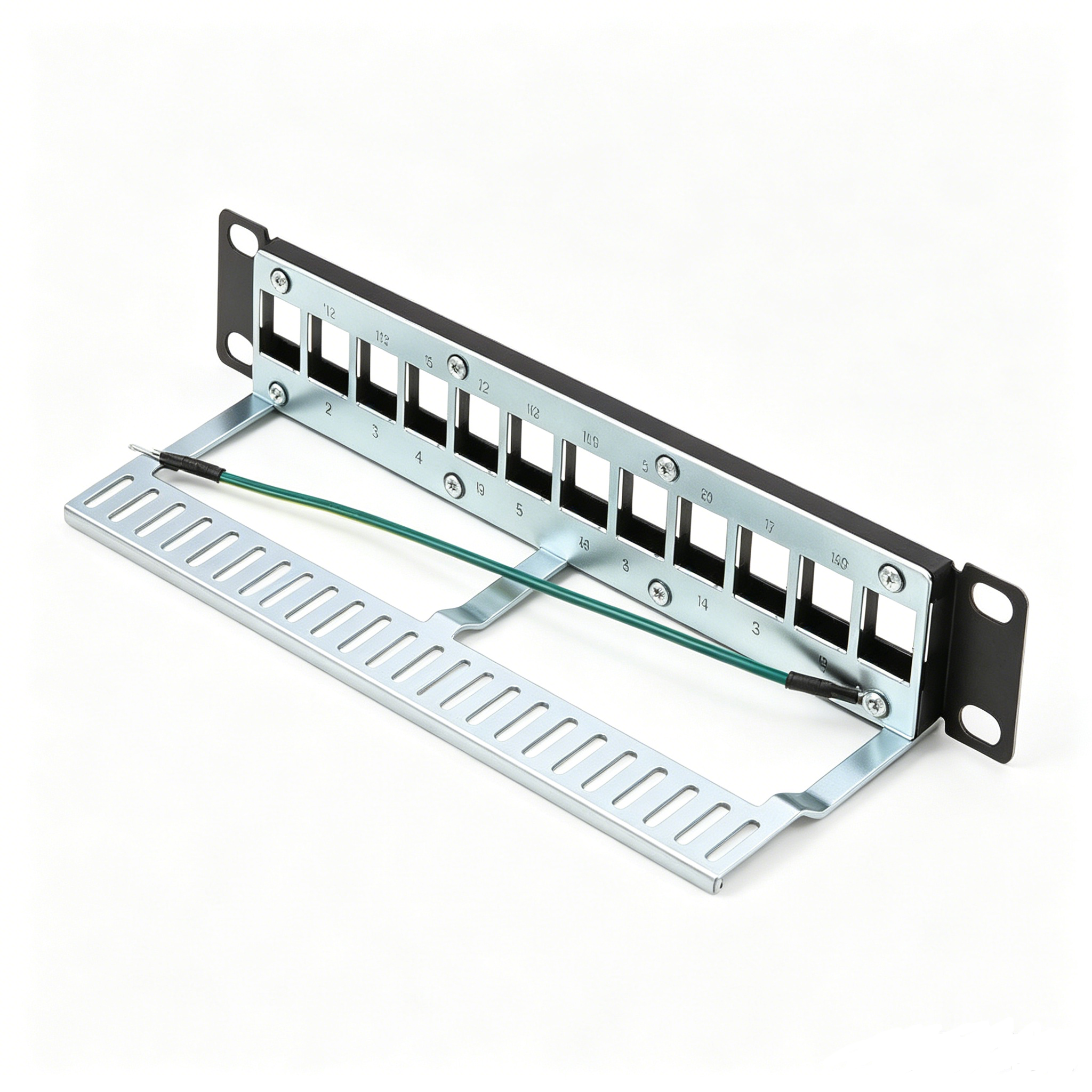 24 Port 1U Blank Shielded Patch Panel Frame