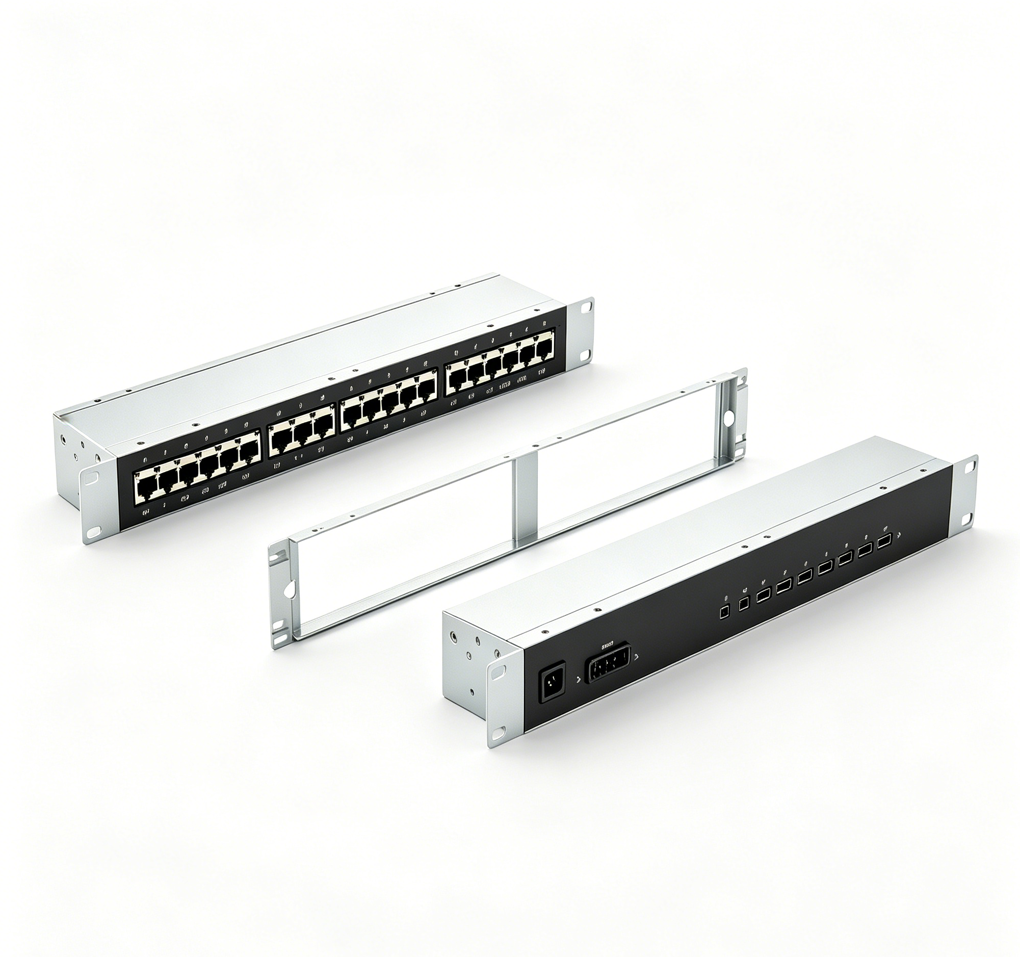 2U 48 Port Blank Modular Patch Panel 19 Inch Rack Mount Empty Network Patch Panel Frame