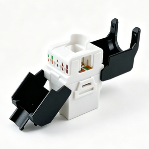 180 Degree Cat6a Keystone Jack Tool-Free, 10G UTP Keystone Coupler 