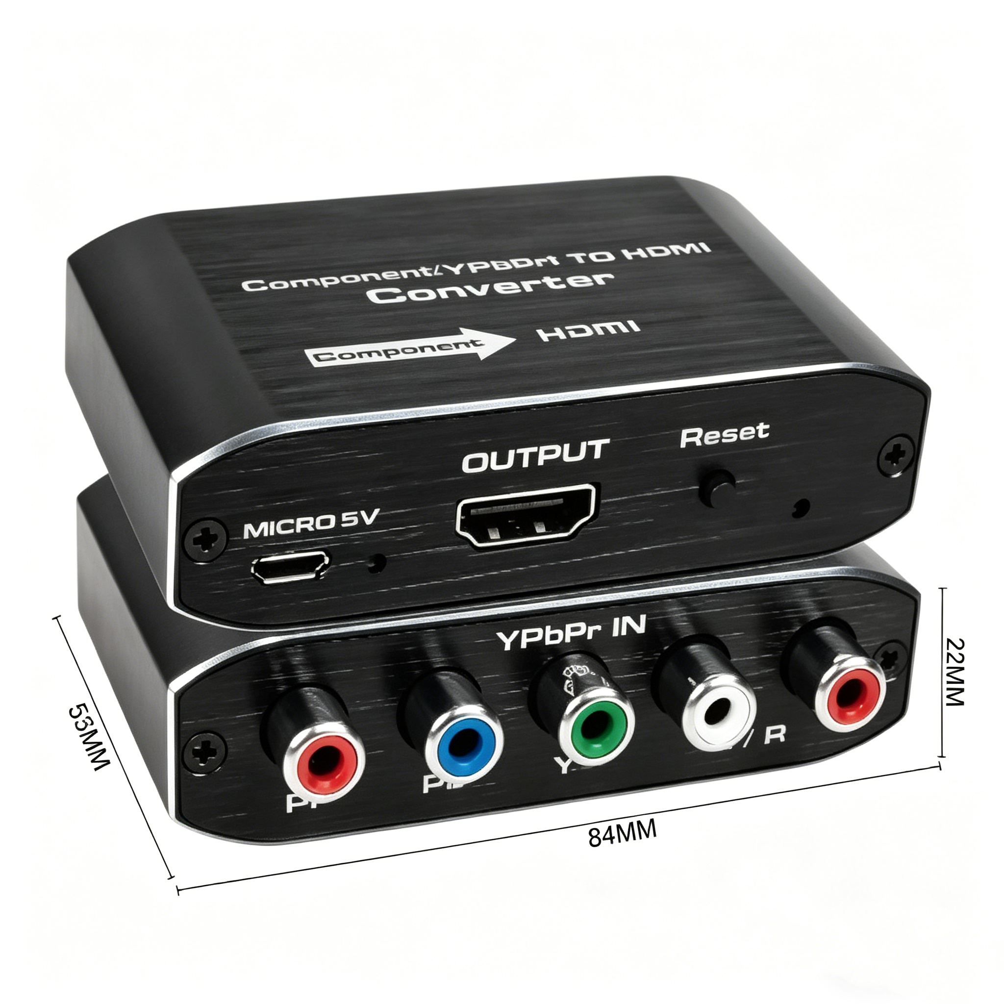YPbPr To HDMI Converter Component To HDMI with R/L Audio And Reset Button