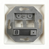 2 Port Keystone Wall Plate, 80x80mm European Style Faceplate for RJ45 Keystone Jack