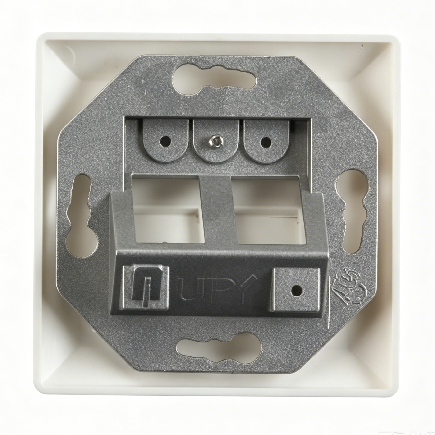 2 Port Keystone Wall Plate, 80x80mm European Style Faceplate for RJ45 Keystone Jack