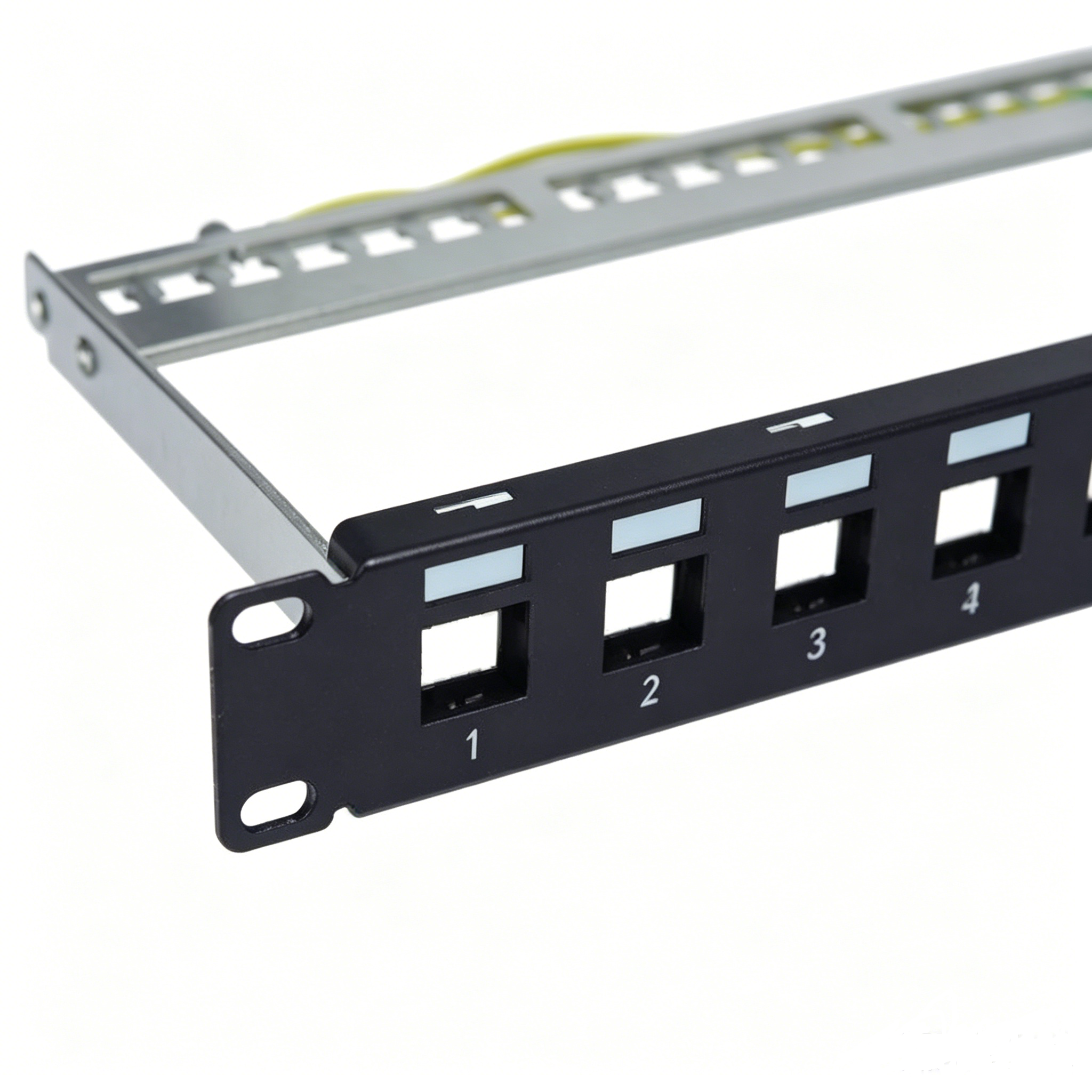 16 Port 1U Blank Shielded Patch Panel 19 Inch Rack Mount Empty Patch Panel Frame