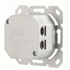 German Style 80x80mm Zinc Alloy Faceplate, Cat6a Dual Port Angled Keystone Faceplate, European 2 Port Panel 