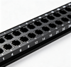 24 Port Pass Through Patch Panel 1U 19 Inch Rack Mount RJ45 Ethernet Patch Panel