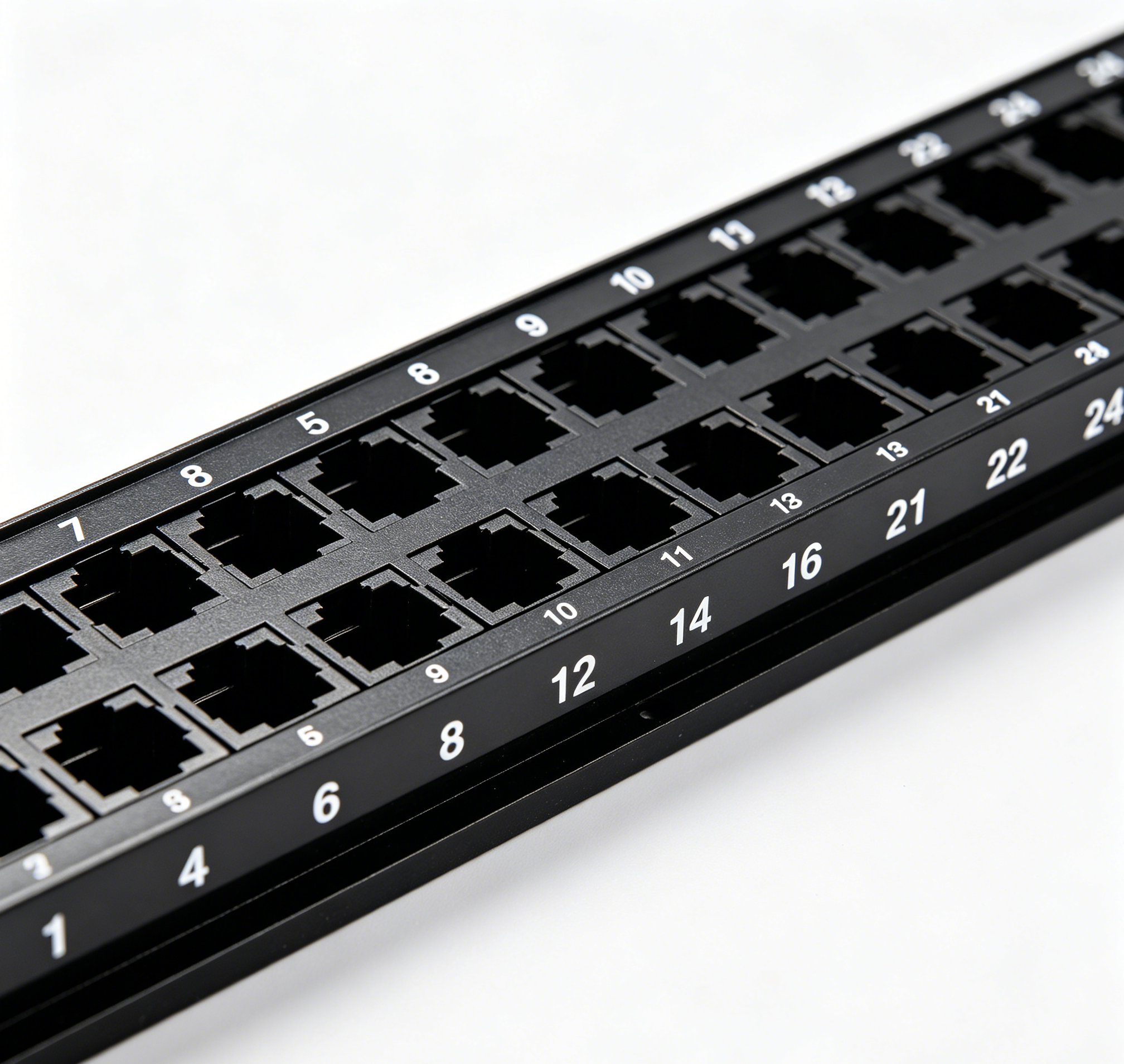 24 Port Pass Through Patch Panel 1U 19 Inch Rack Mount RJ45 Ethernet Patch Panel